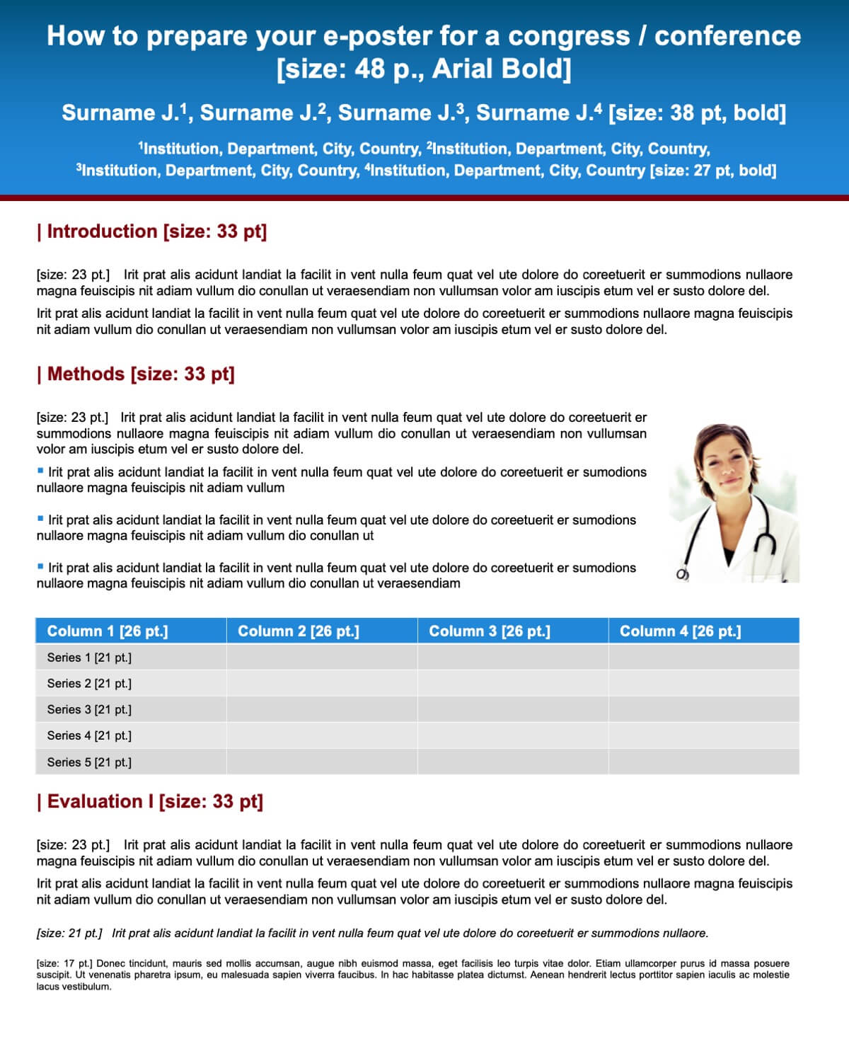 Instructions for preparing an e-poster